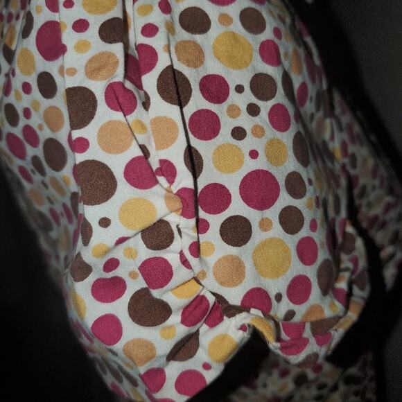Super fun FANG Polka dot button down shirt. Fall colors - Picture 3 of 8